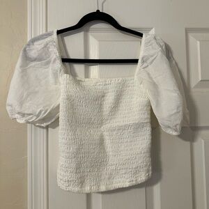 abercrombie & fitch puff sleeve shirt